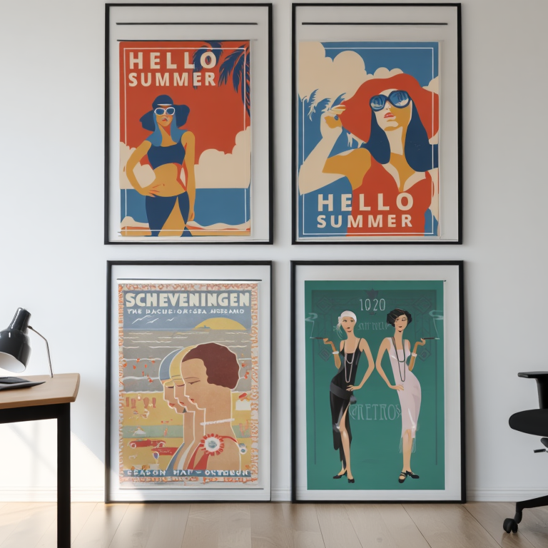 Mid-Century Retro – 4-Piece Wall Art Set