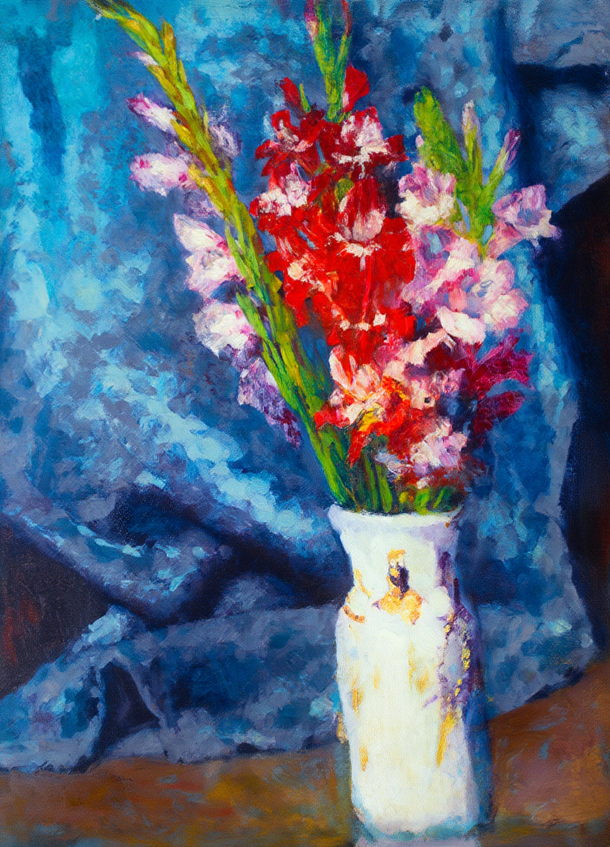 Gladioli and Oranges – Carl Schuch | Still Life Art Print