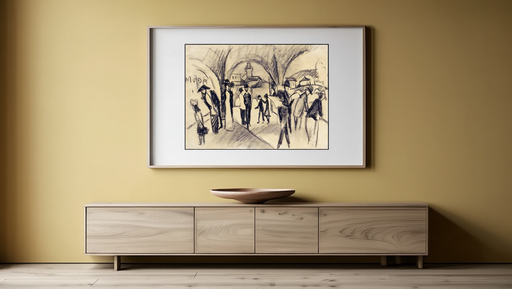 August Macke - Scene Under the Arcades in Thun