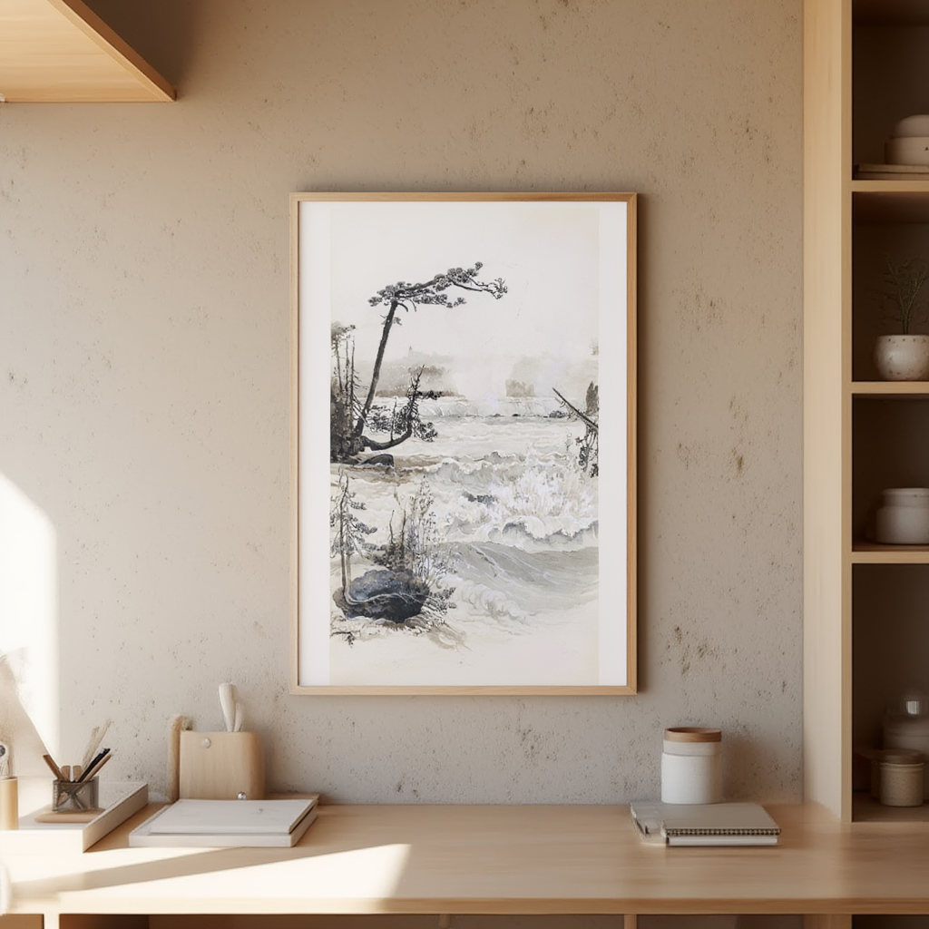 Harry Fenn - The Horseshoe Falls from the Three Sisters Poster - Hakyarts