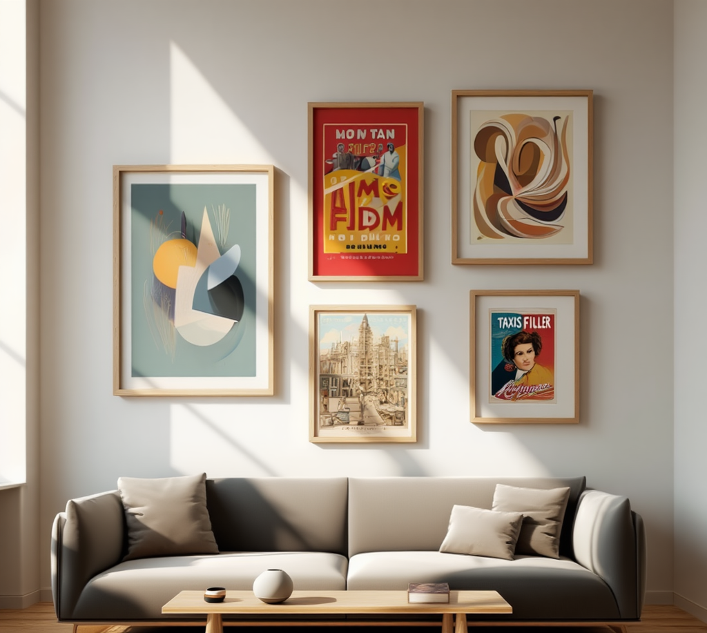 Mixed Abstract Pop Vintage Collection – Dining Room Set of 5