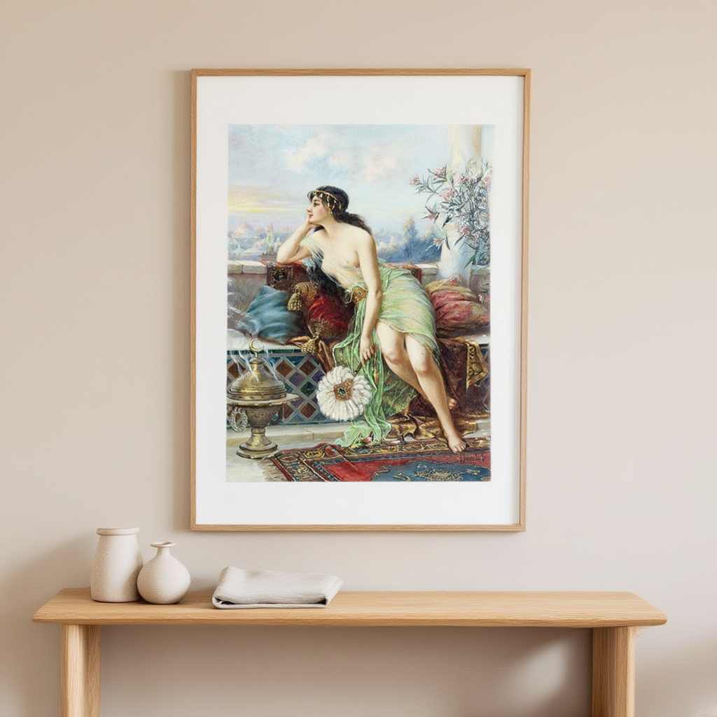 Lost in Thought by Federico Fernández y Gimenez – Vintage European Figurative Art Print
