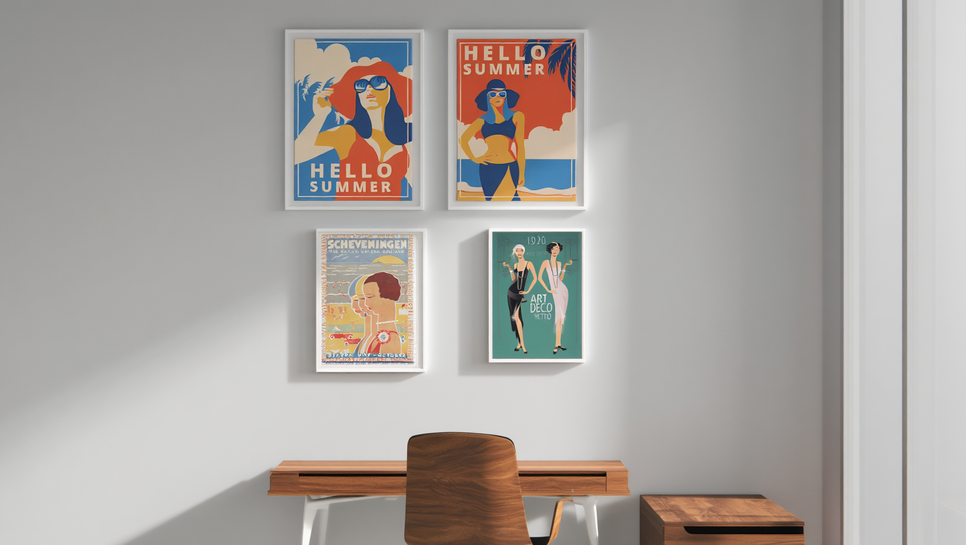 Mid-Century Retro – 4-Piece Wall Art Set