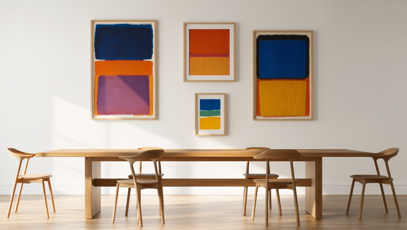 Rothko Abstract – Living Room Set of 4 Modern Prints