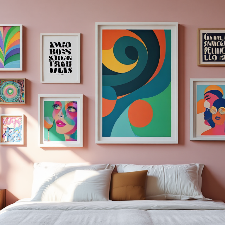 Eclectic Maximalist Wall Art – Office Set of 6
