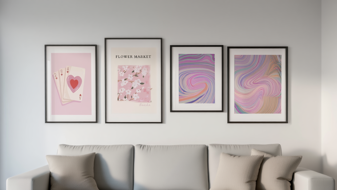 Dopamine Delights: 4 Joyful Wall Art Prints