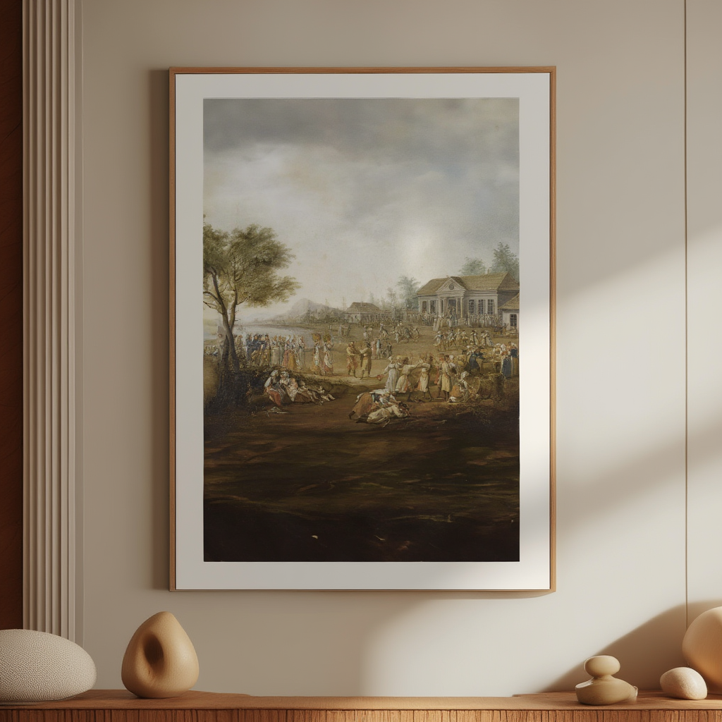 Dożynki ‘Harvest Festival’ by Michał Stachowicz (1821) – Vintage Polish Folk Art Print