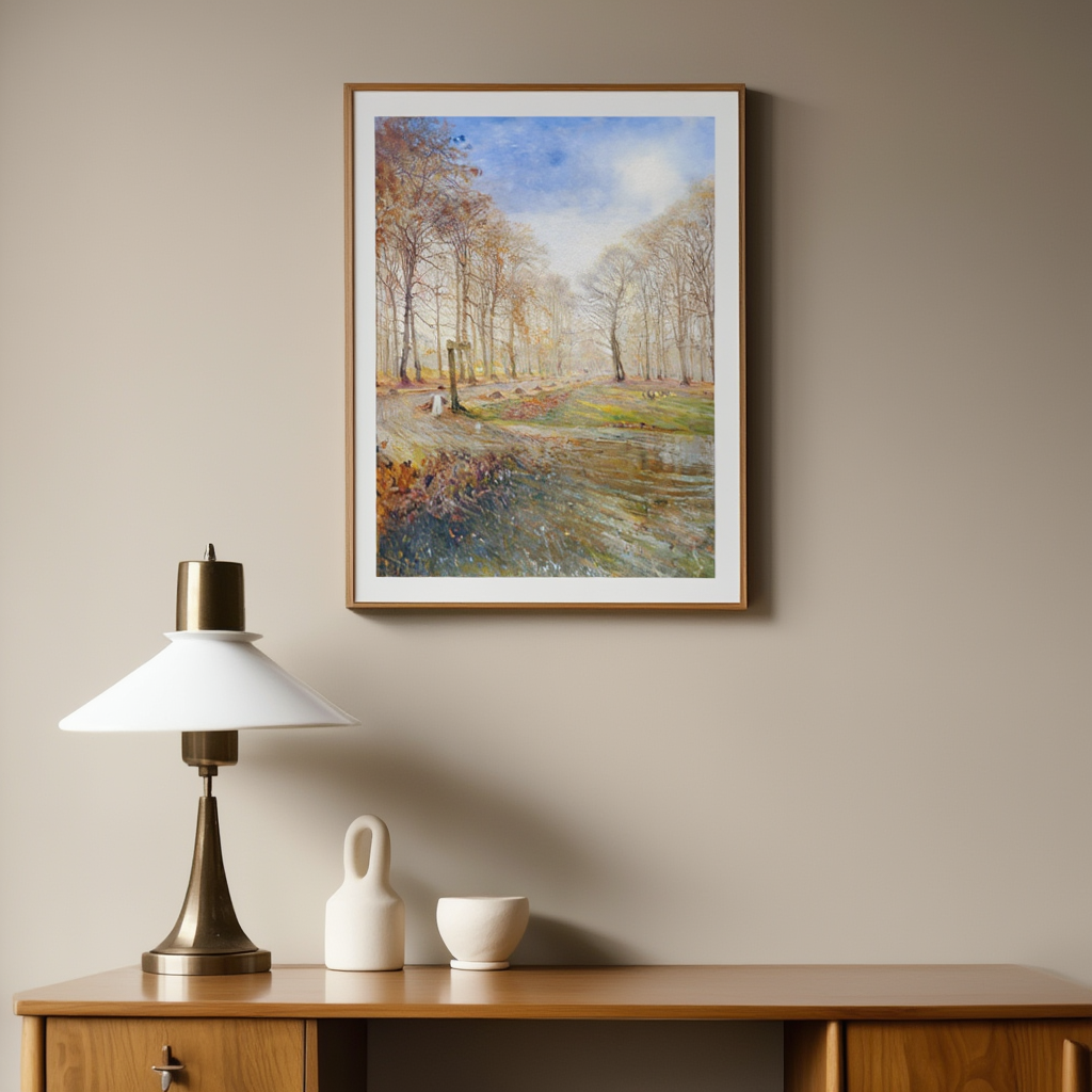 Late Autumn Day in the Jægersborg Deer Park by Theodor Philipsen (1886) – Vintage Scandinavian Landscape Art Print