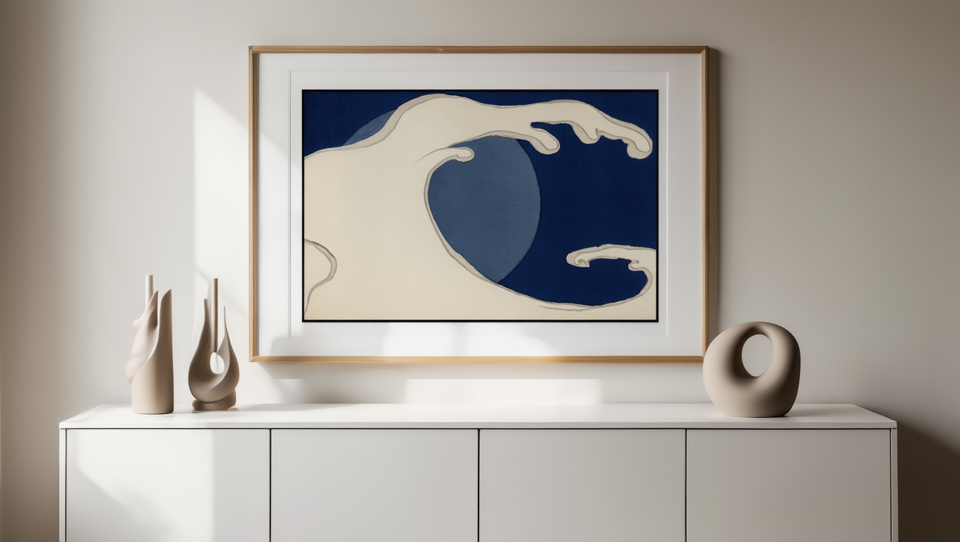 Kamisaka Sekka  - Waves and Sun