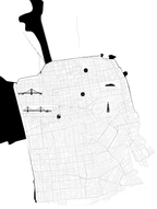 San Francisco City Map Poster – Minimalist Black & White Urban Wall Art Print