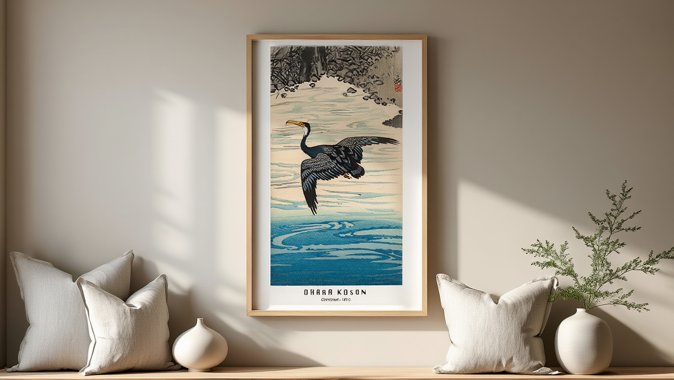 Ohara Koson - Comorant Poster