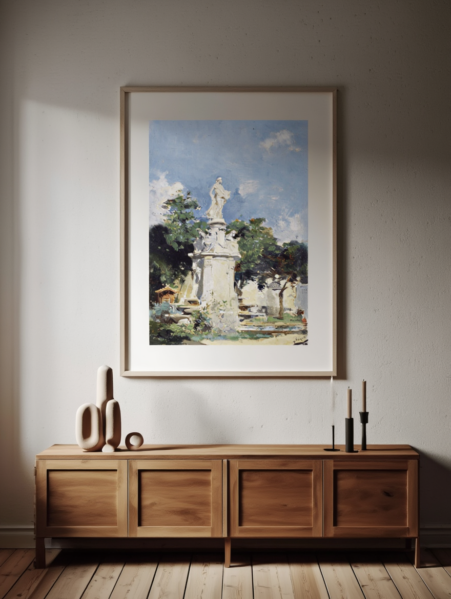 The Fountain of Apollo, Madrid – Joaquín Sorolla (Early 20th Century) | Impressionist Art Print