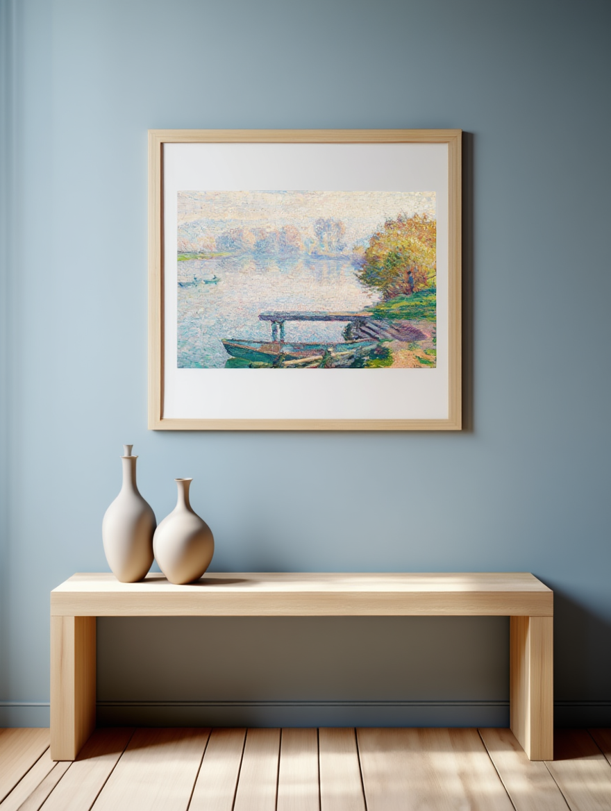 Henri Lebasque - L’étang de Saint-Pierre, pêcheur et barques