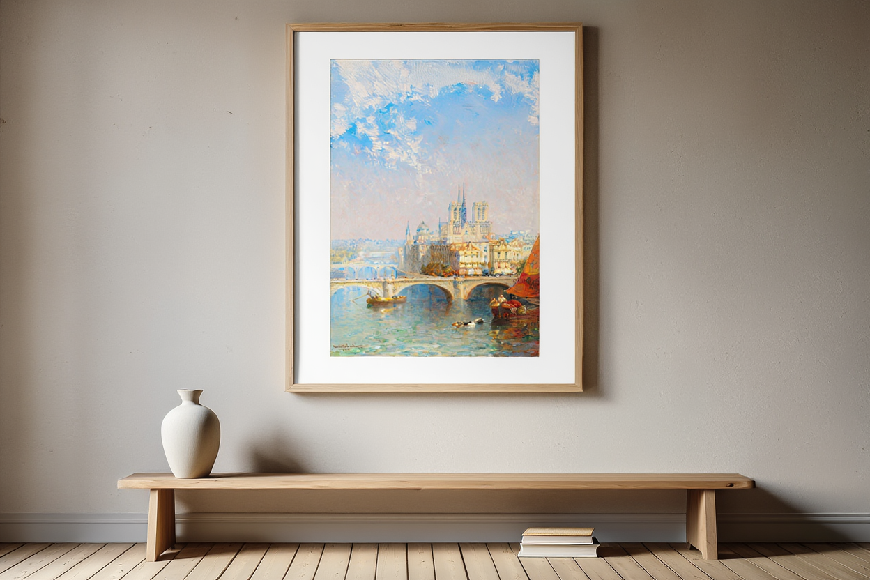 Paris with Notre Dame – Arthur Joseph Meadows Art Print | 19th-Century French Cityscape Poster