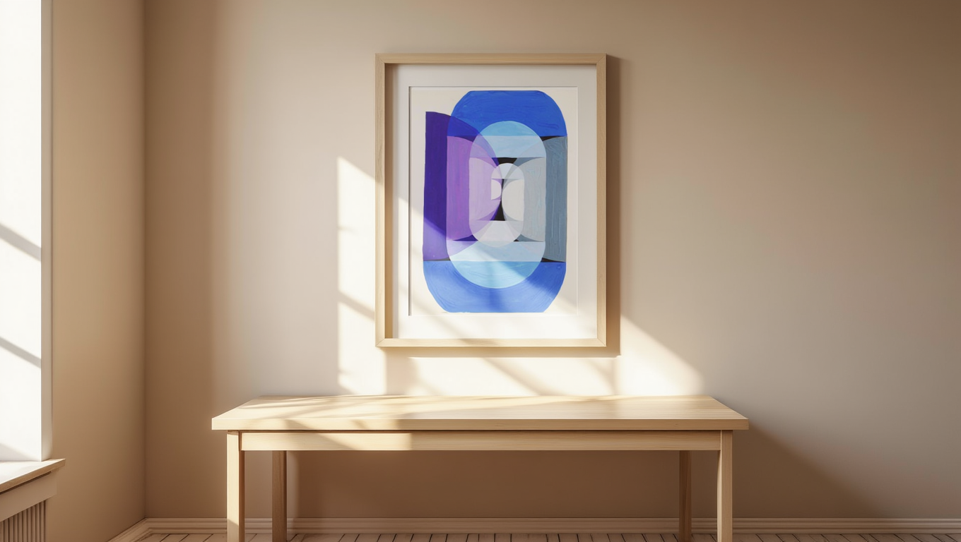 Blue Gray Violet Wheel by Joseph Schillinger, 1934 – Abstract Modernist Art Print | Geometric Color Study Wall Decor