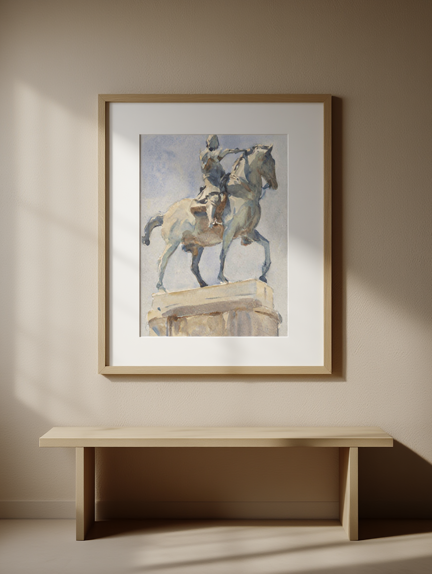 John Singer Sargent - Equestrian Statue of Gattamelata