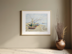Fishing Boats on the Beach at Saintes-Maries – Vincent van Gogh Poster | Post-Impressionist Seascape & Coastal Art Print