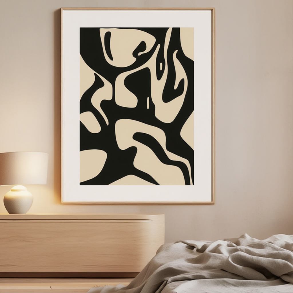 Shadowed Foliage – Monochrome Botanical Art Print