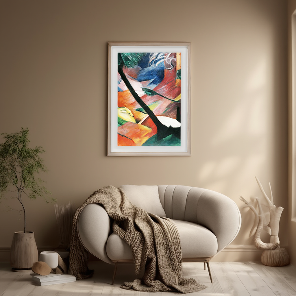 Deer in the Forest II by Franz Marc – Expressionist Animal Art Print - Hakyarts