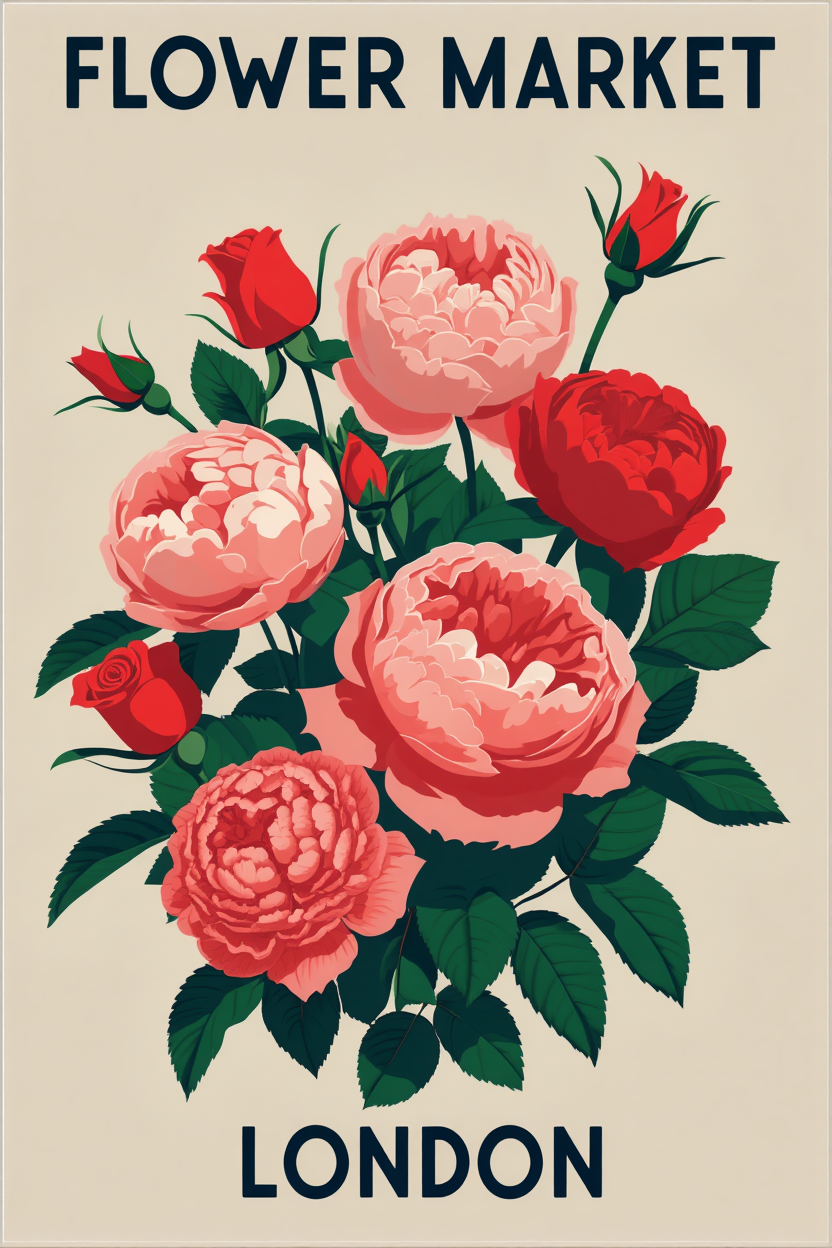 4 Flower Market City Prints – Colorful Travel & Home Wall Art