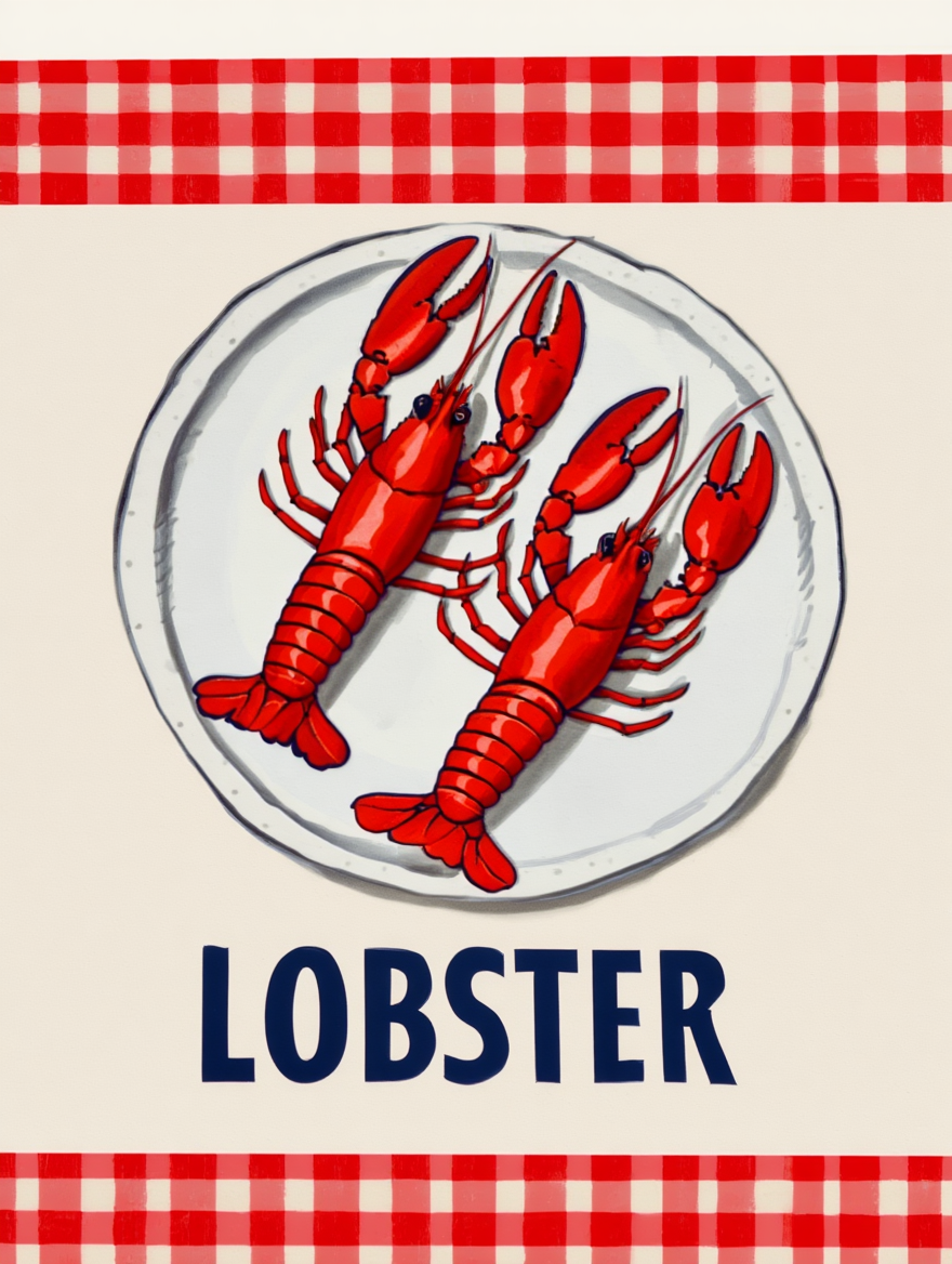 Colourful Electric Red – Sunshine Good Vibes Lobster 5-Prints