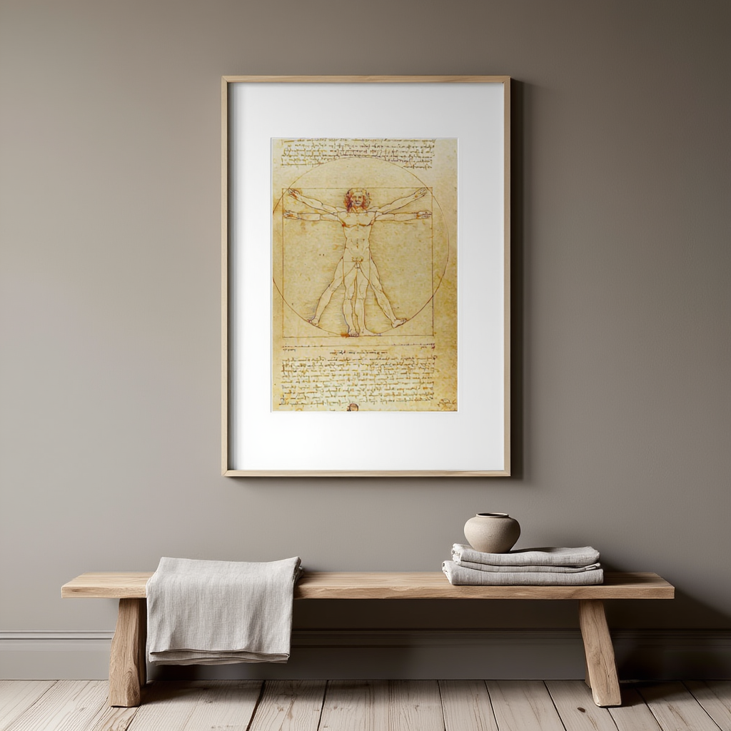 Leonardo da Vinci Poster – Vitruvian Man – Renaissance Art Print Wall Decor