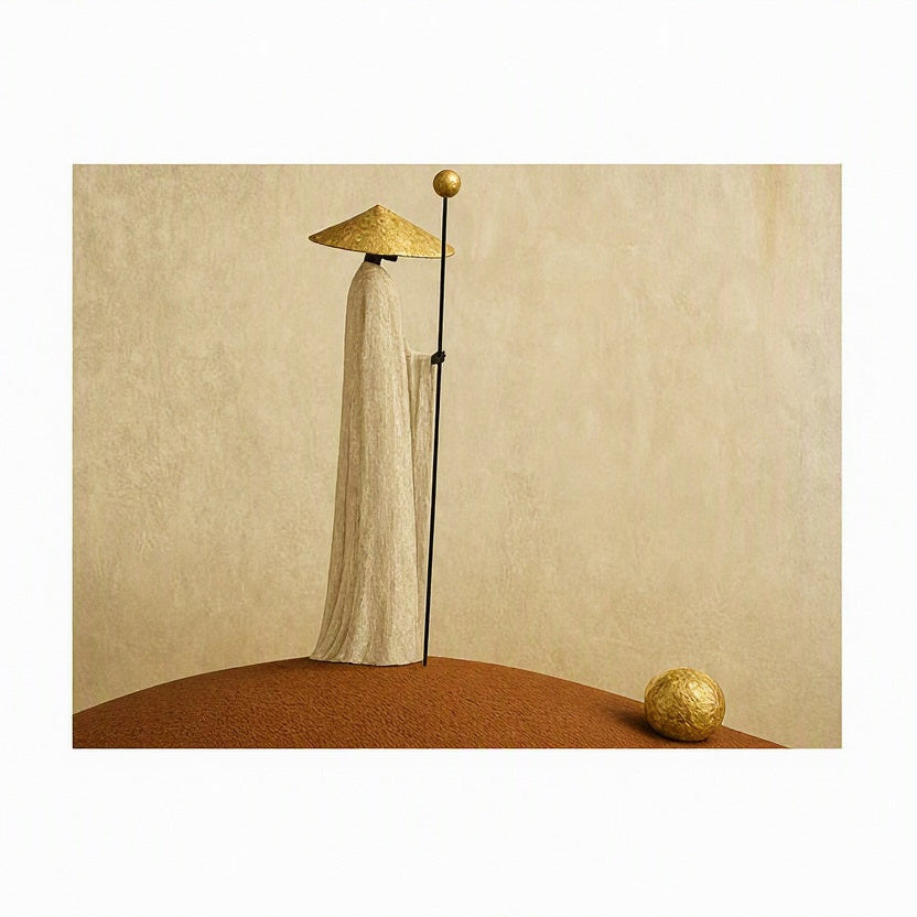 Canvas Print Robed Figure with Lantern | Contemporary Figurative