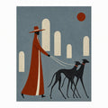 Canvas Print Figure with Two Hounds | Contemporary Figurative