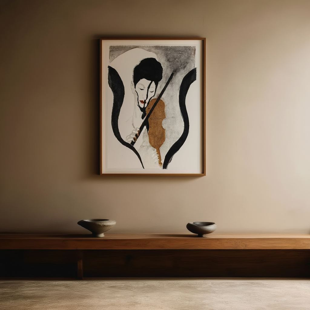 Impression of a Violinist – Onchi Kōshirō | Japanese Modernist Print Art