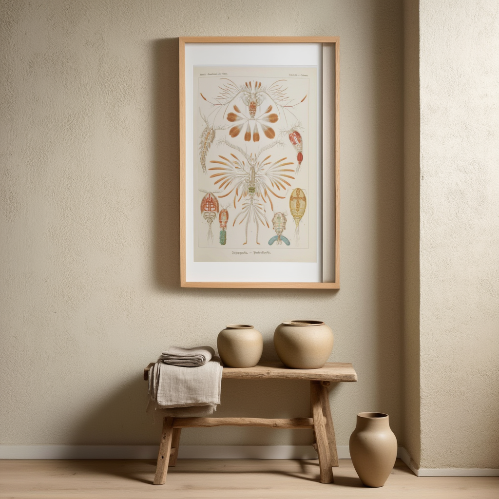 Copepoda “Ruderkrebse” by Ernst Haeckel – Scientific Marine Life Art Print