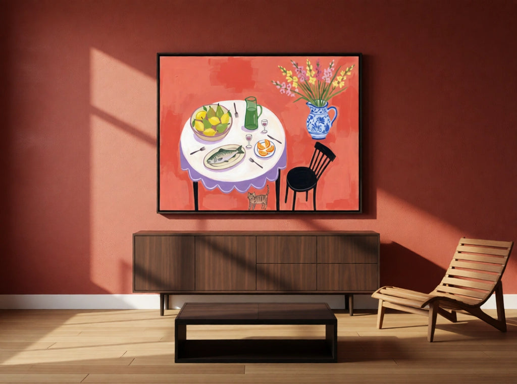 Canvas Print Colourful Dinner Table | Contemporary Still Life Wall Art
