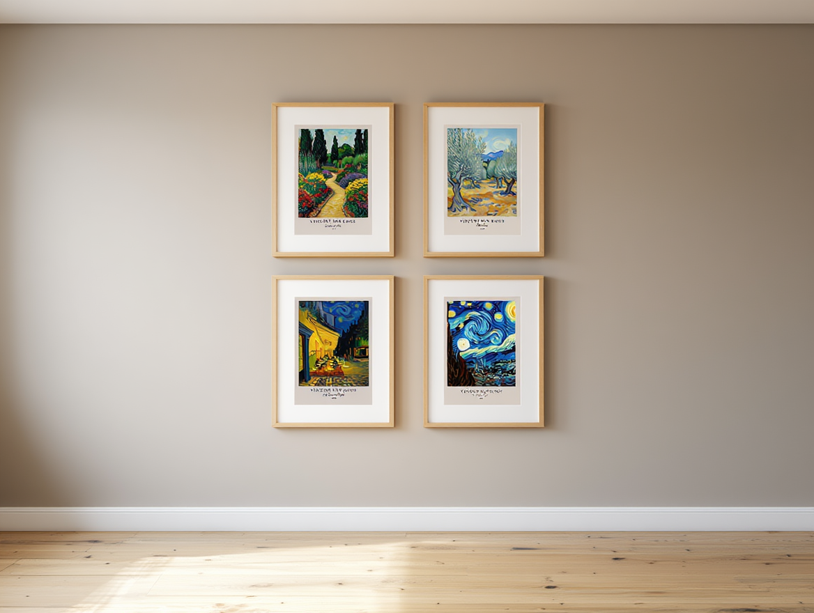 Van Gogh Art Collection – 4 Vibrant Prints for Your Home