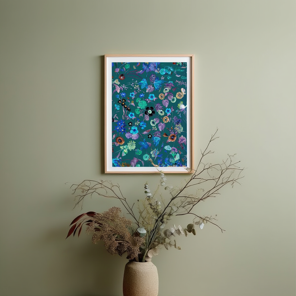 Vintage Flower Poster – Retro Botanical Wall Art Print