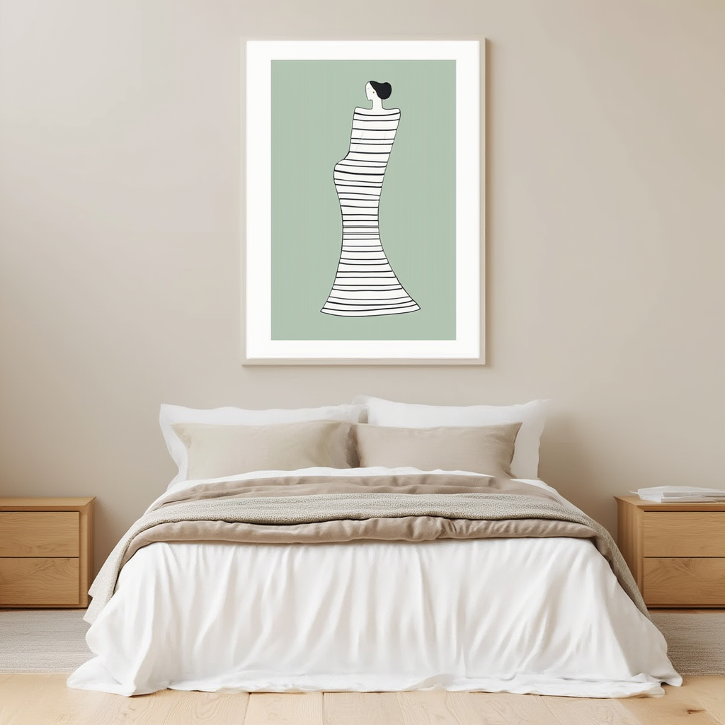 Fluid Essence – Abstract Female Figure Poster | Minimalist Figurative Wall Decor