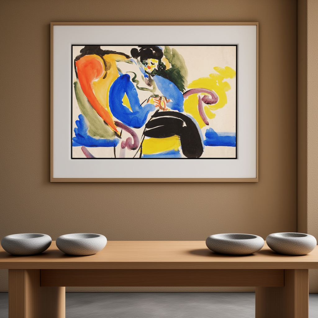 Woman on Chair by Henry Lyman Sayën – Figurative Art Print