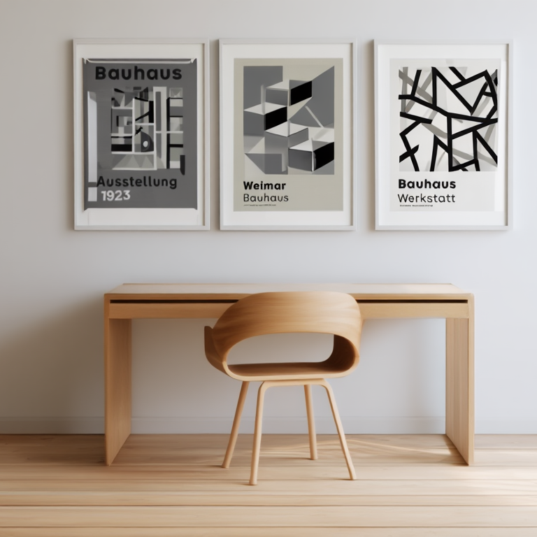 Bauhaus 1923 Exhibition Poster Bundle – Hallway Set of 3