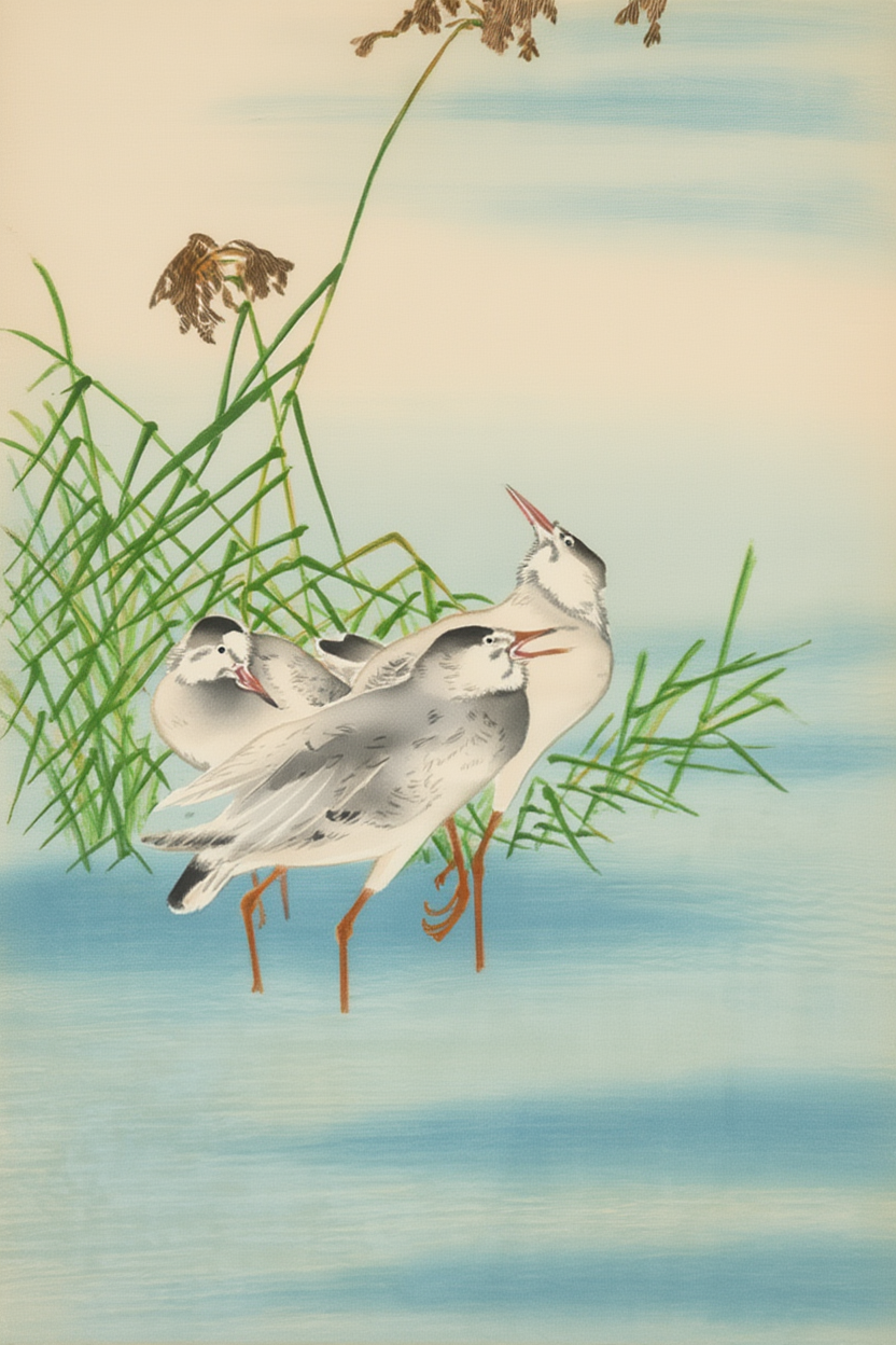 Ohara Koson - Sandpipers-plakat