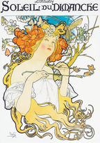 Soleil du Dimanche by Alphonse Mucha – Art Nouveau Poster Print - Hakyarts