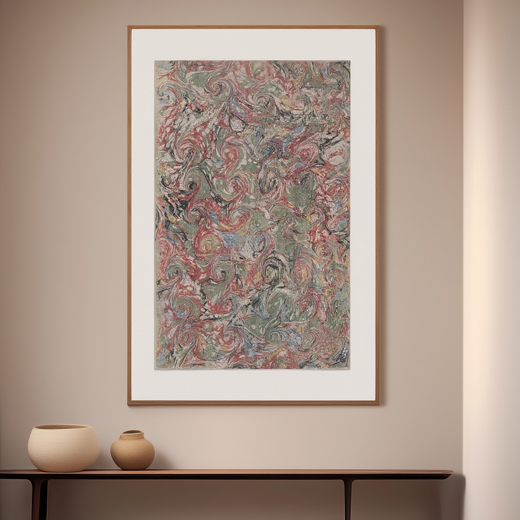 Schneckenmarmorpapier (aus Oeuvres de Cottart, Paris 1686) – Vintage Decorative Paper Art Print