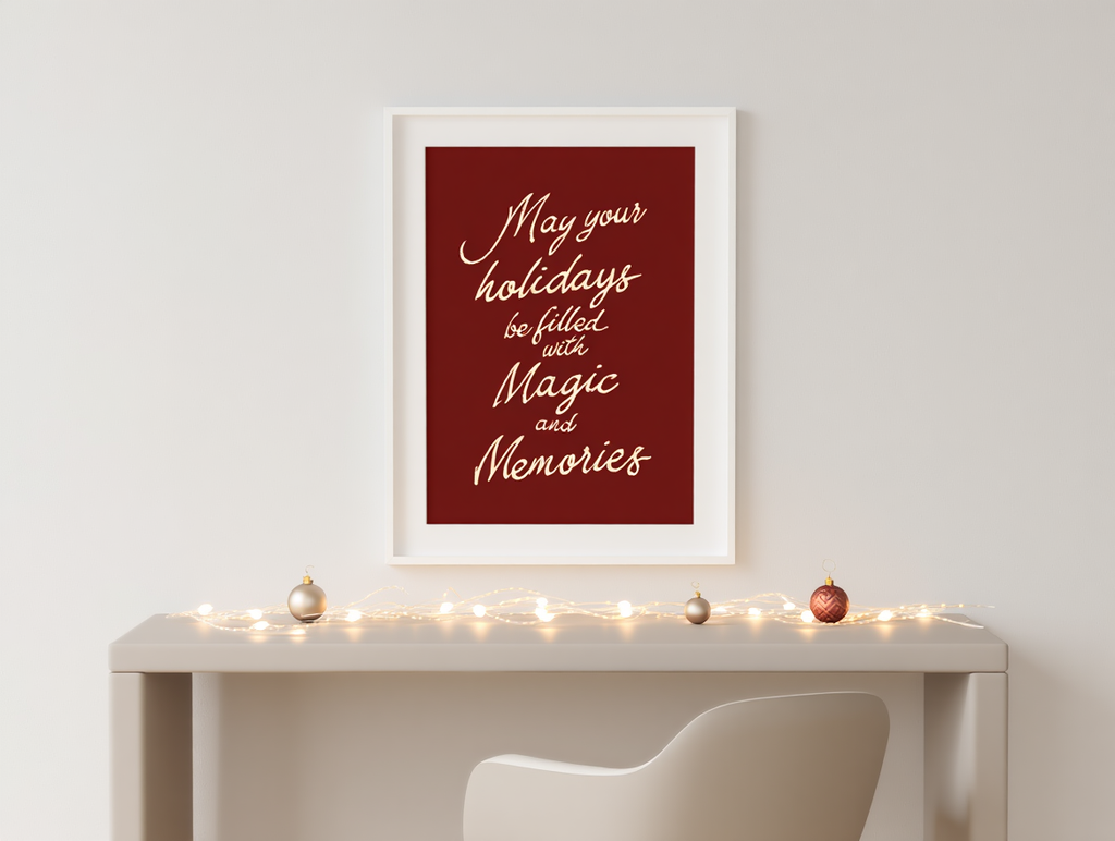 Magic & Memories – Festive Red Christmas Holiday Poster