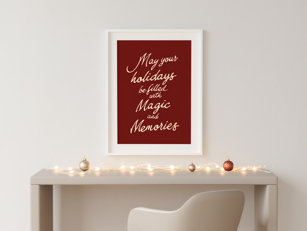 Magic & Memories – Festive Red Christmas Holiday Poster