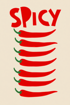 Set of 4 Paprika Spicy Hot Pepper Prints – Vibrant Culinary Wall Art - Hakyarts