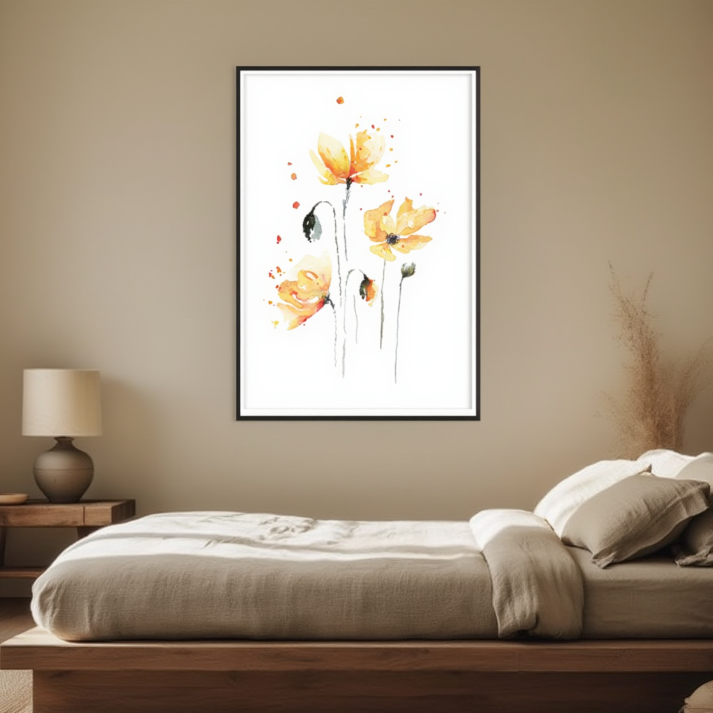 Watercolor Yellow Flowers Poster