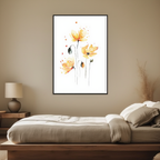 Watercolor Yellow Flowers Poster - Hakyarts