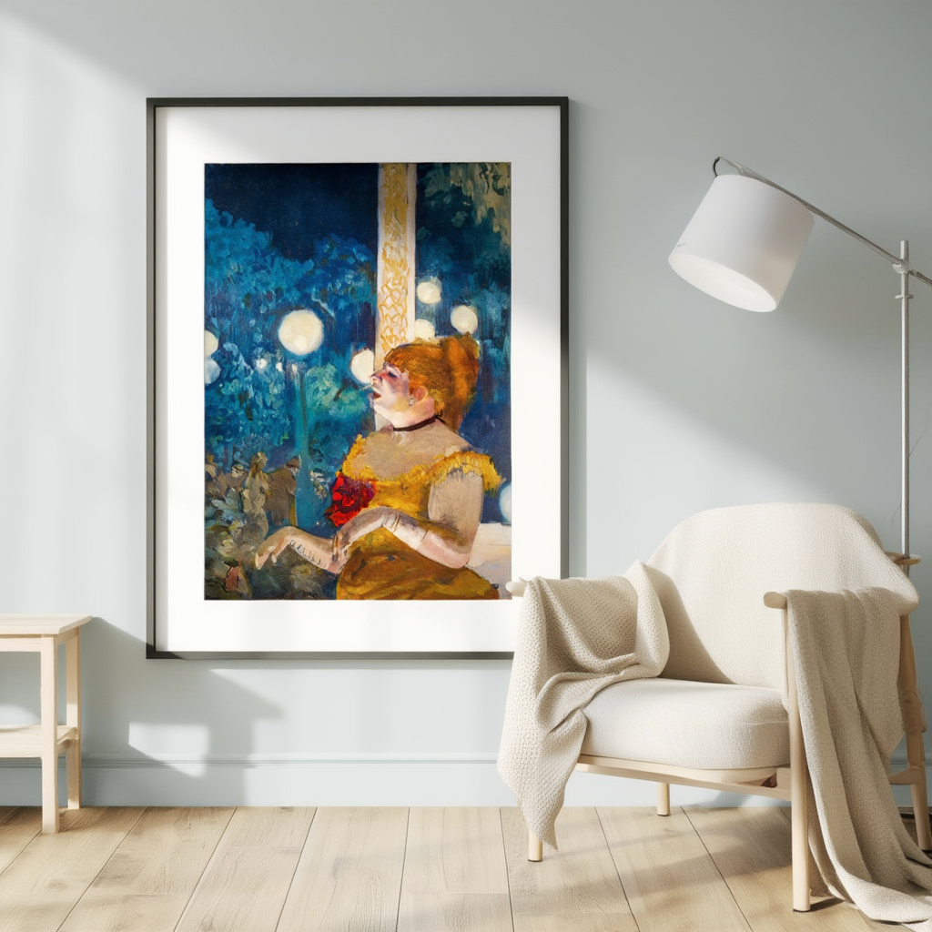 In the Concert Cafe: The Dog's Song by Edgar Degas – Figurative & Social Scene Art Print - Hakyarts