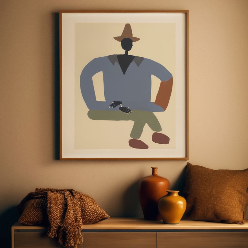 Rooted Grace – Earthy Figurative Art Print - Hakyarts