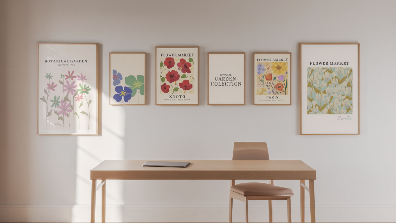 Pastel Blooms: 6 Dopamine-Inspired Flower Market Prints