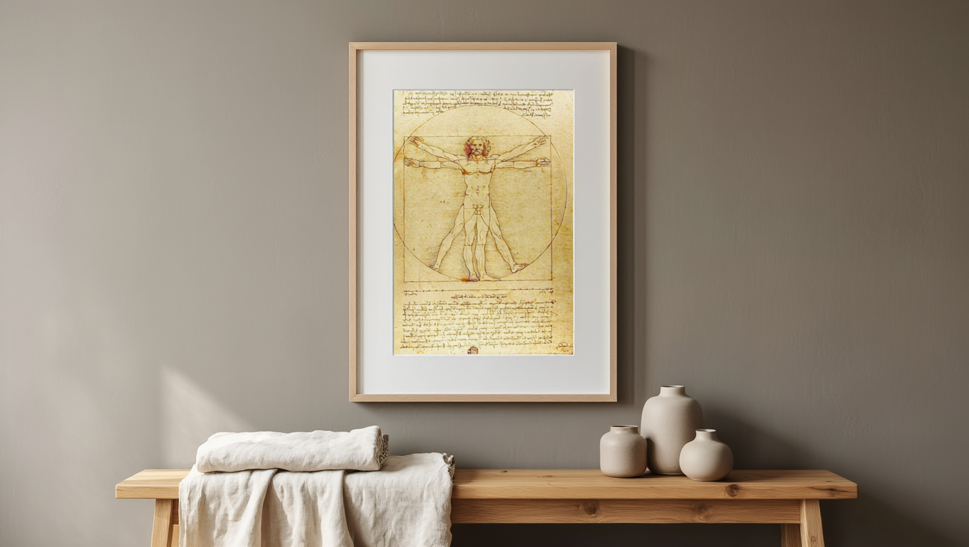 Leonardo da Vinci Poster – Vitruvian Man – Renaissance Art Print Wall Decor