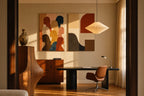 Set of 2 Canvas Prints – Figurative Silhouettes Variation I & Earthy Structural Forms | Figurative and Brutalist Wall Art