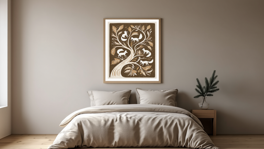 Foxes in the Tree – Folk Art Single Print